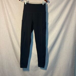 American Eagle  Polyester Hi-Rise Full Length Black Leggings   Size Small